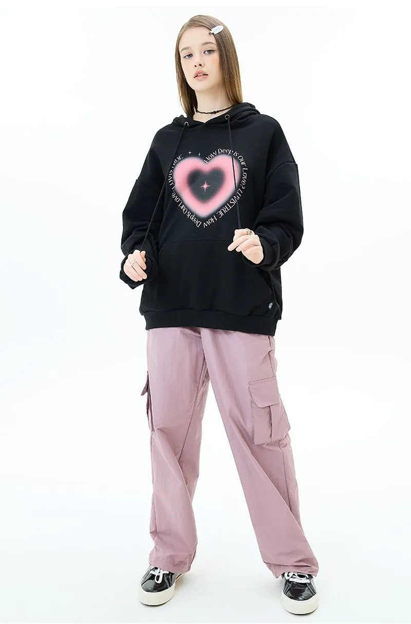 LUV IS TRUE  |Heart Unisex Street Style Long Sleeves Plain Medium