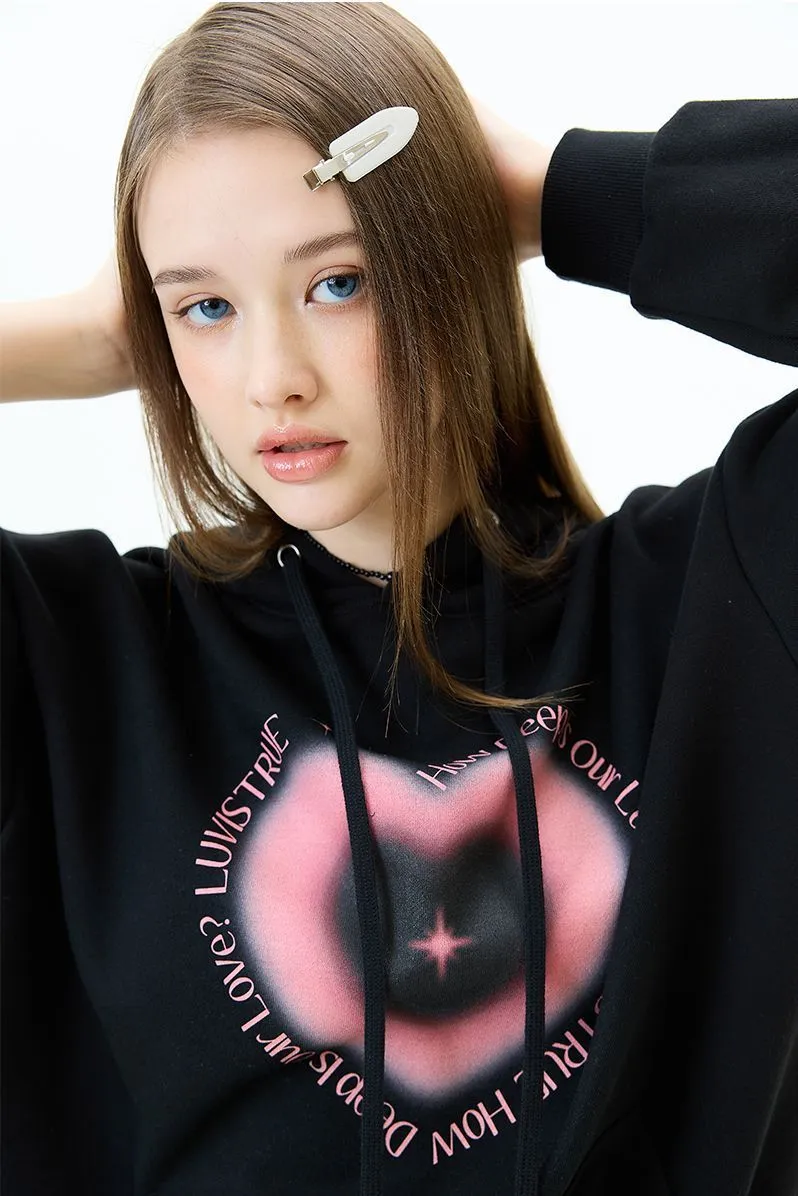 LUV IS TRUE  |Heart Unisex Street Style Long Sleeves Plain Medium