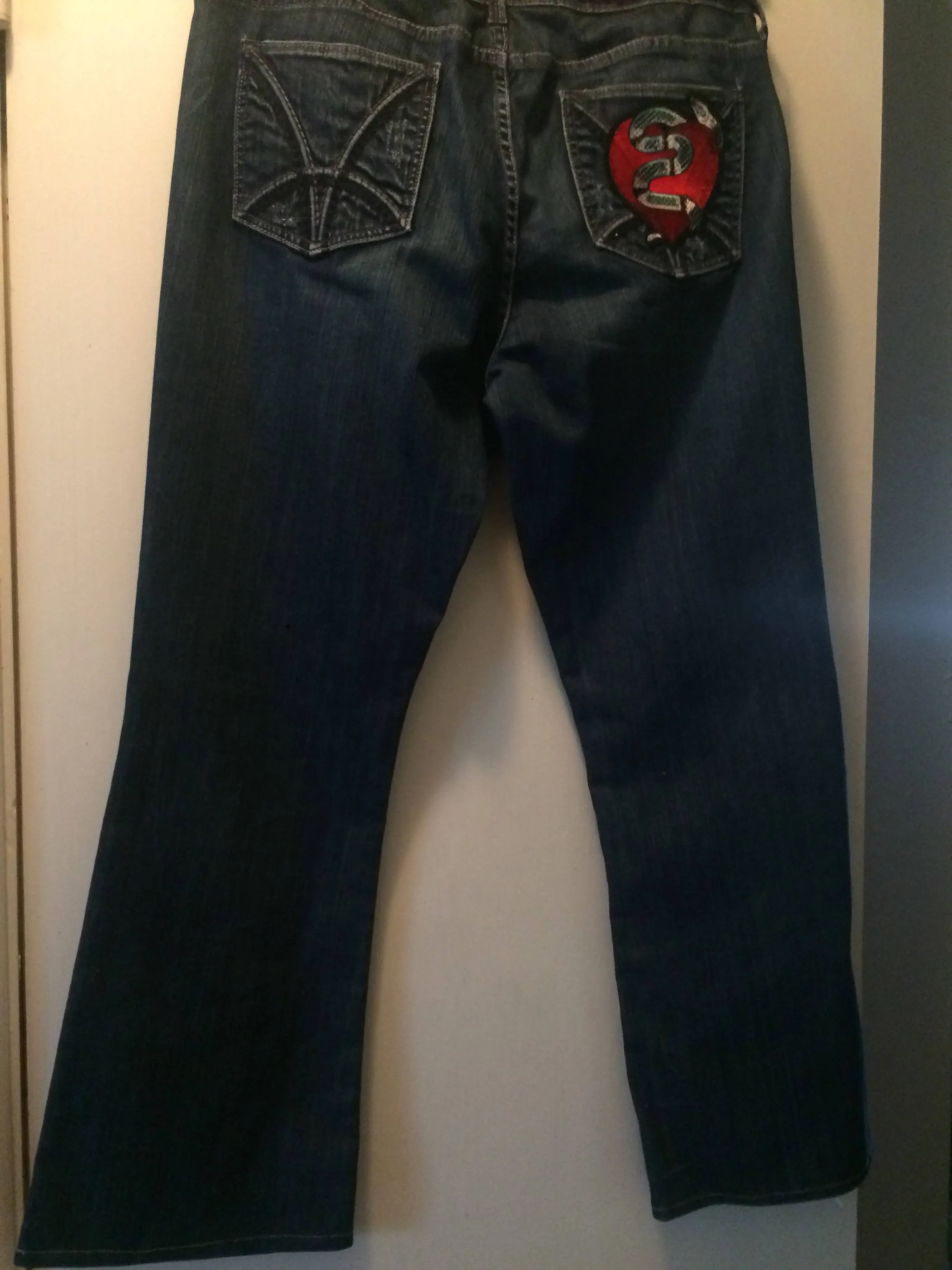 Maggie Devos - Day of the Dead/Love Denim Jeans- Size 16