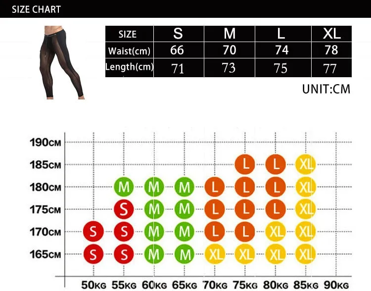 Men Compression Tights Fitness Riding Running Sports Leggings Sexy Mesh Breathable Gym Training