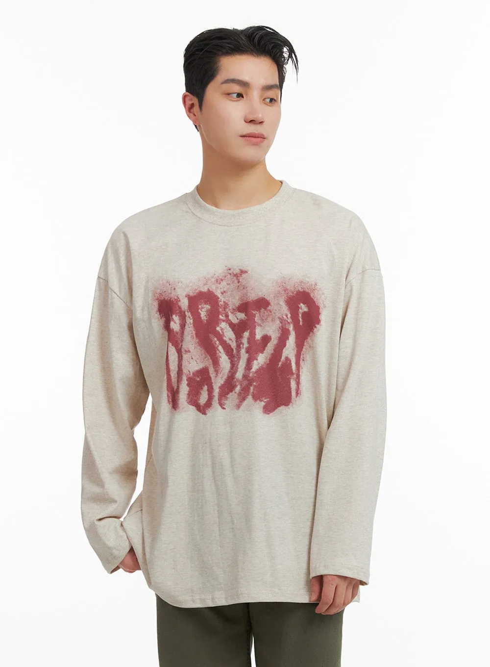 Men's Graphic Cotton Long Sleeve T-Shirt IA401