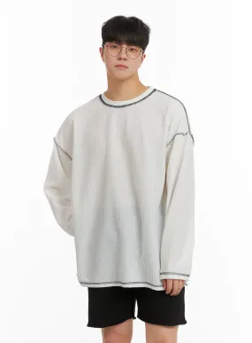 Men's Stitch Detail Oversized Long Sleeve IA402