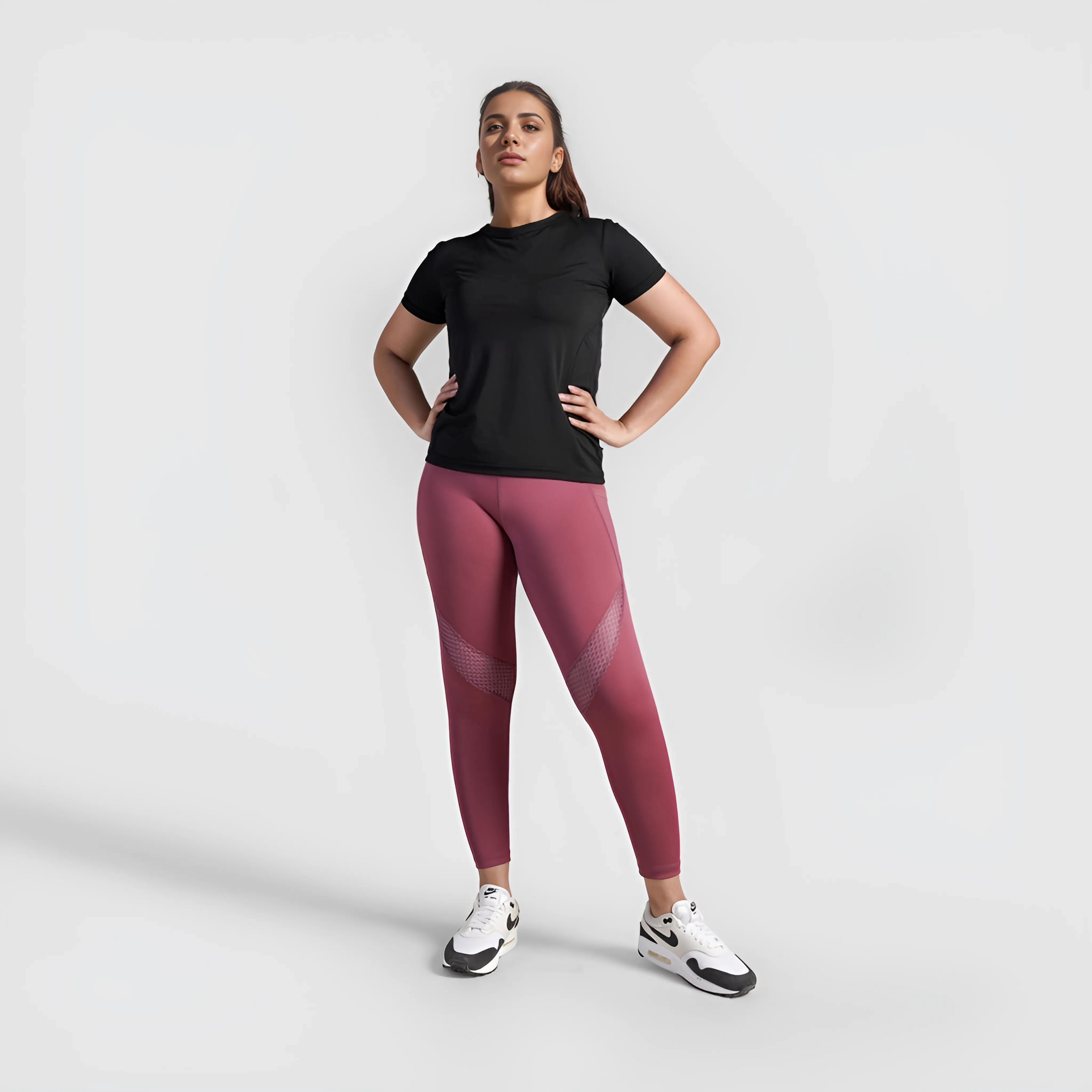 Mesh Pulse Leggings (Dusty Pink)