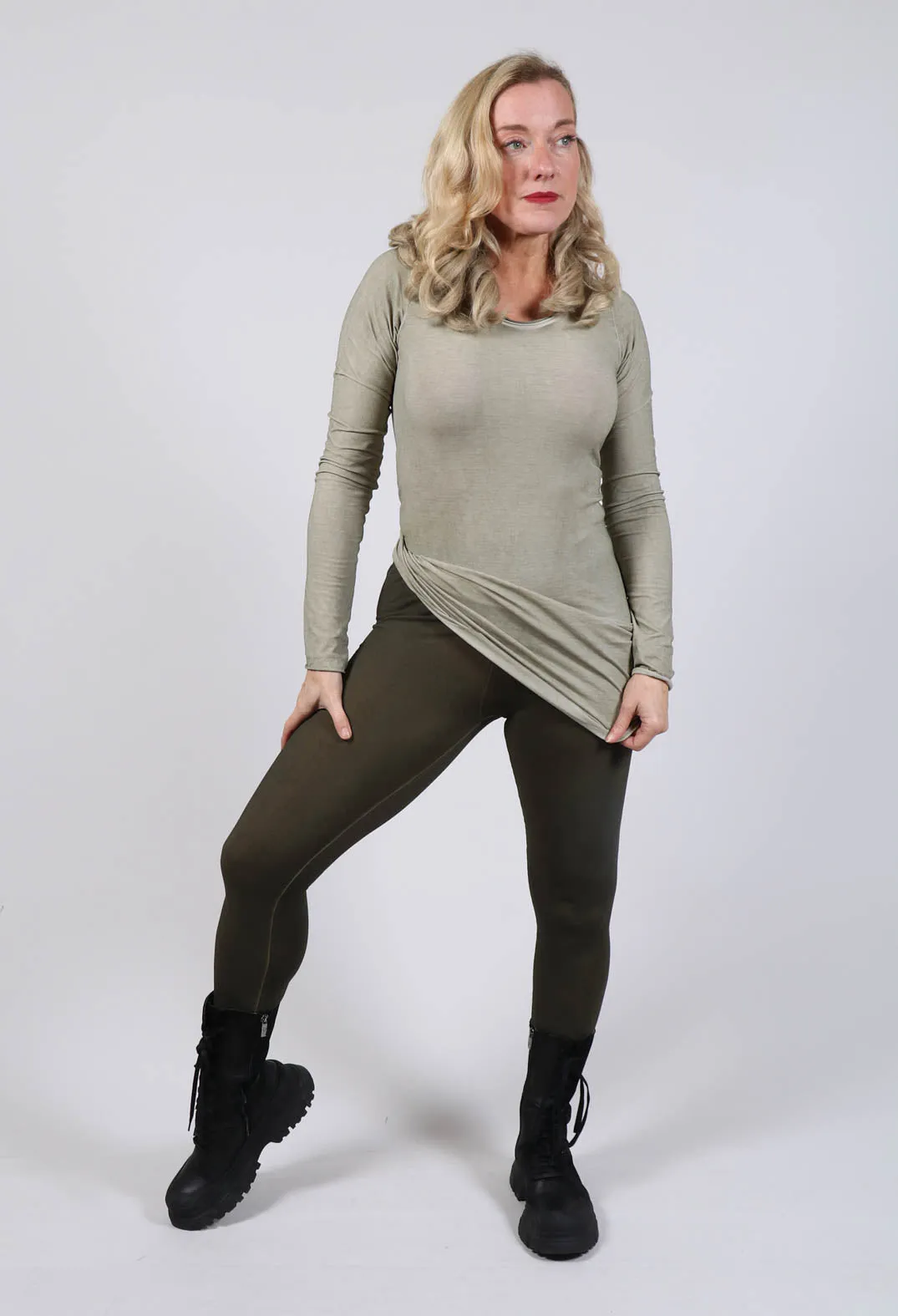 Midrise Leggings in Khaki Cloud