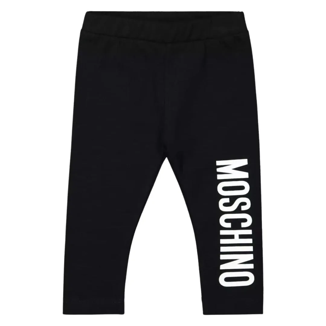 Moschino Leggings Vertical Logo Black