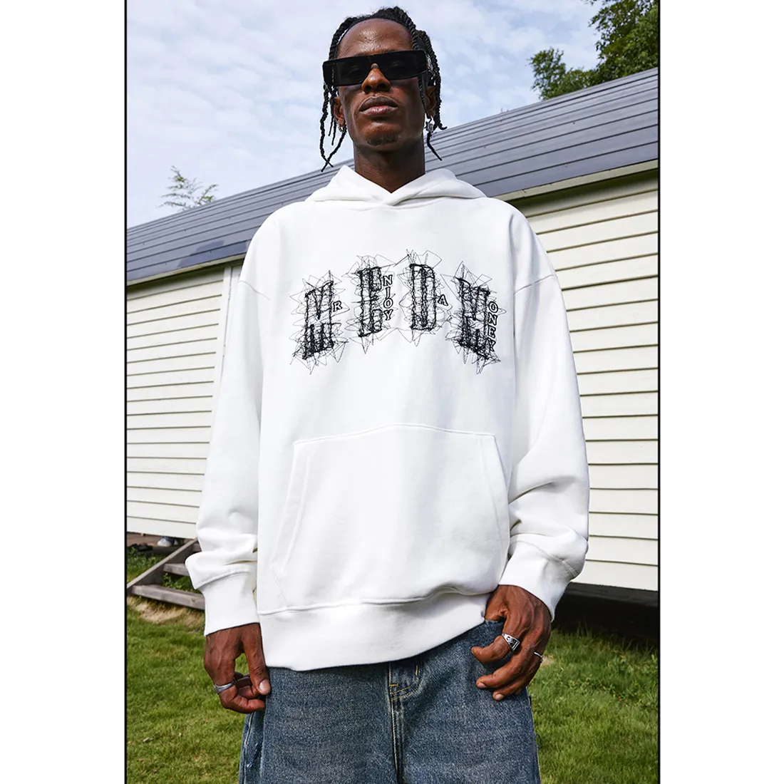 MR. ENJOY DA MONEY  |Unisex Blended Fabrics Street Style Long Sleeves Cotton