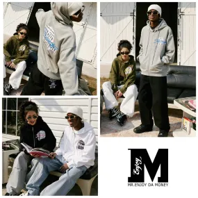 MR. ENJOY DA MONEY  |Unisex Street Style Long Sleeves Plain Oversized Logo