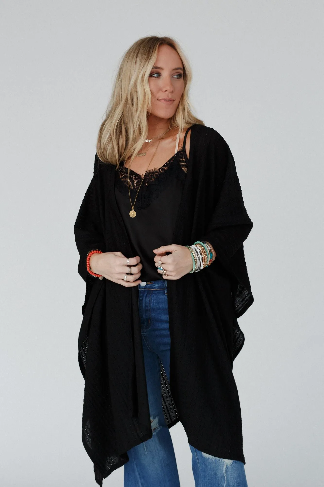 Mystic Meadow Kimono - Black