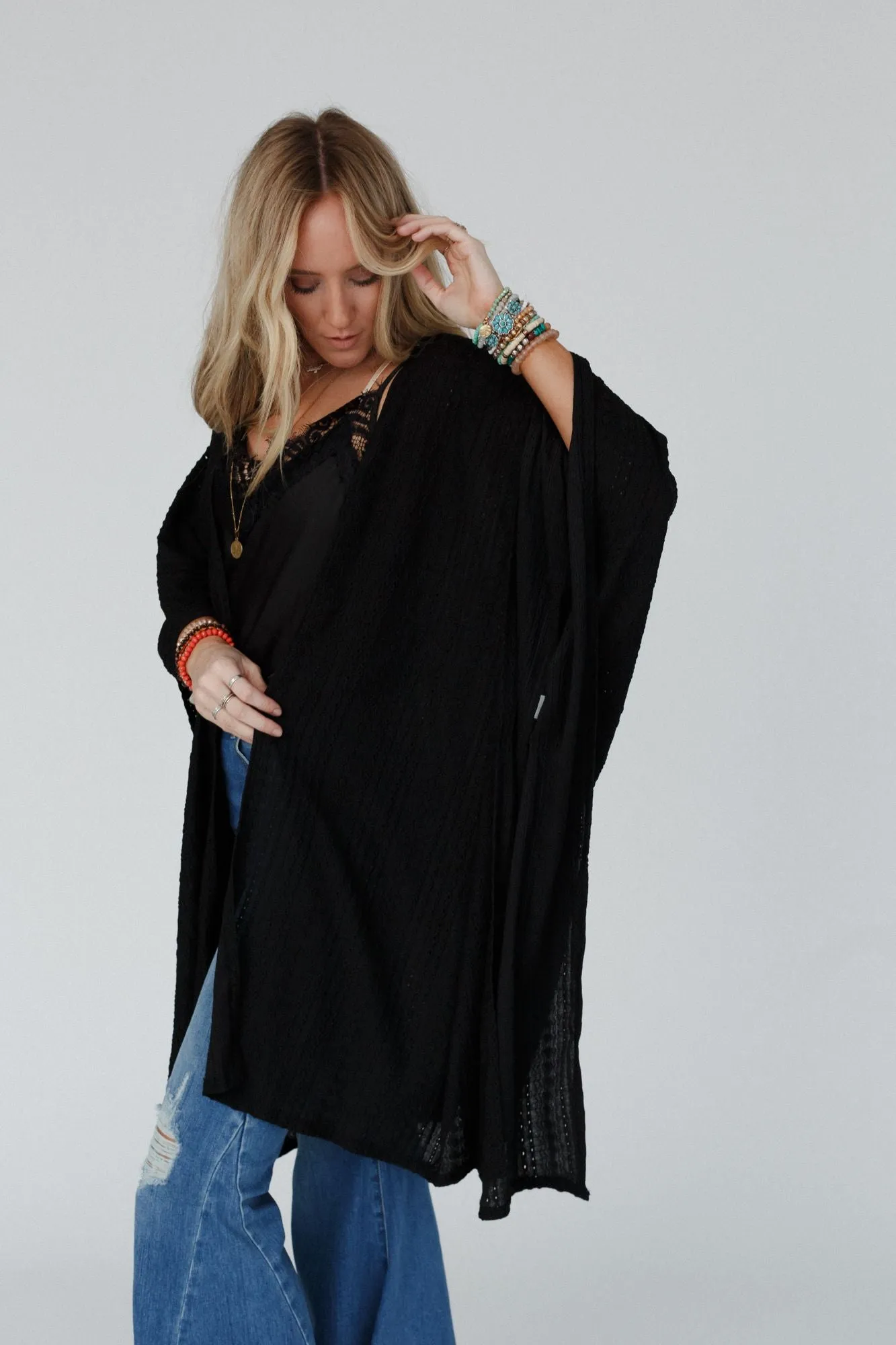 Mystic Meadow Kimono - Black