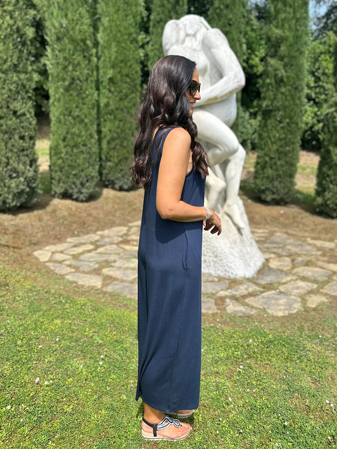 Navy Essential Wide Leg Jumpsuit Jenna