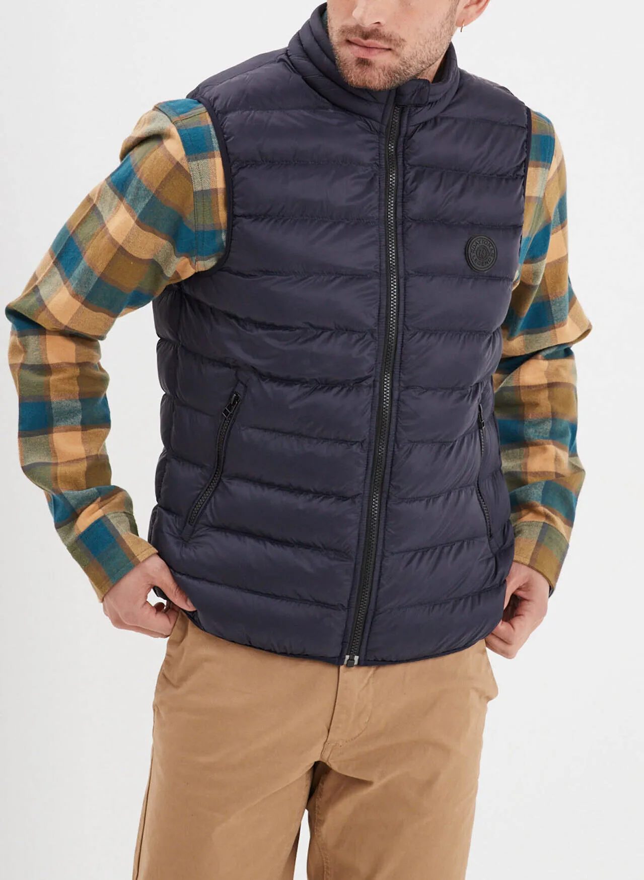 Navy sleeveless down jacket “103101”