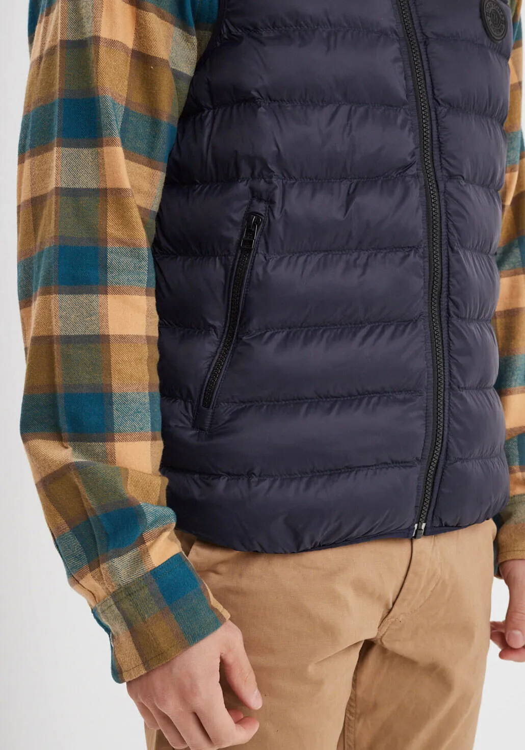 Navy sleeveless down jacket “103101”