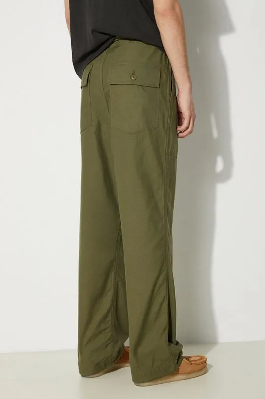 Needles cotton trousers String Fatigue Pant green color OT181