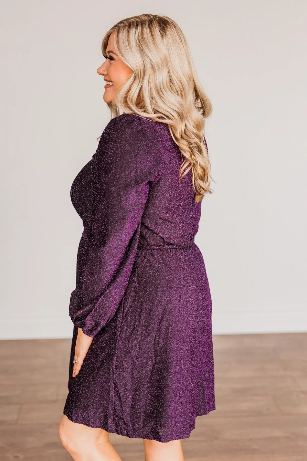 One Last Dance Long Sleeve Dress- Magenta