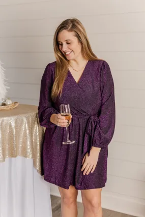 One Last Dance Long Sleeve Dress- Magenta