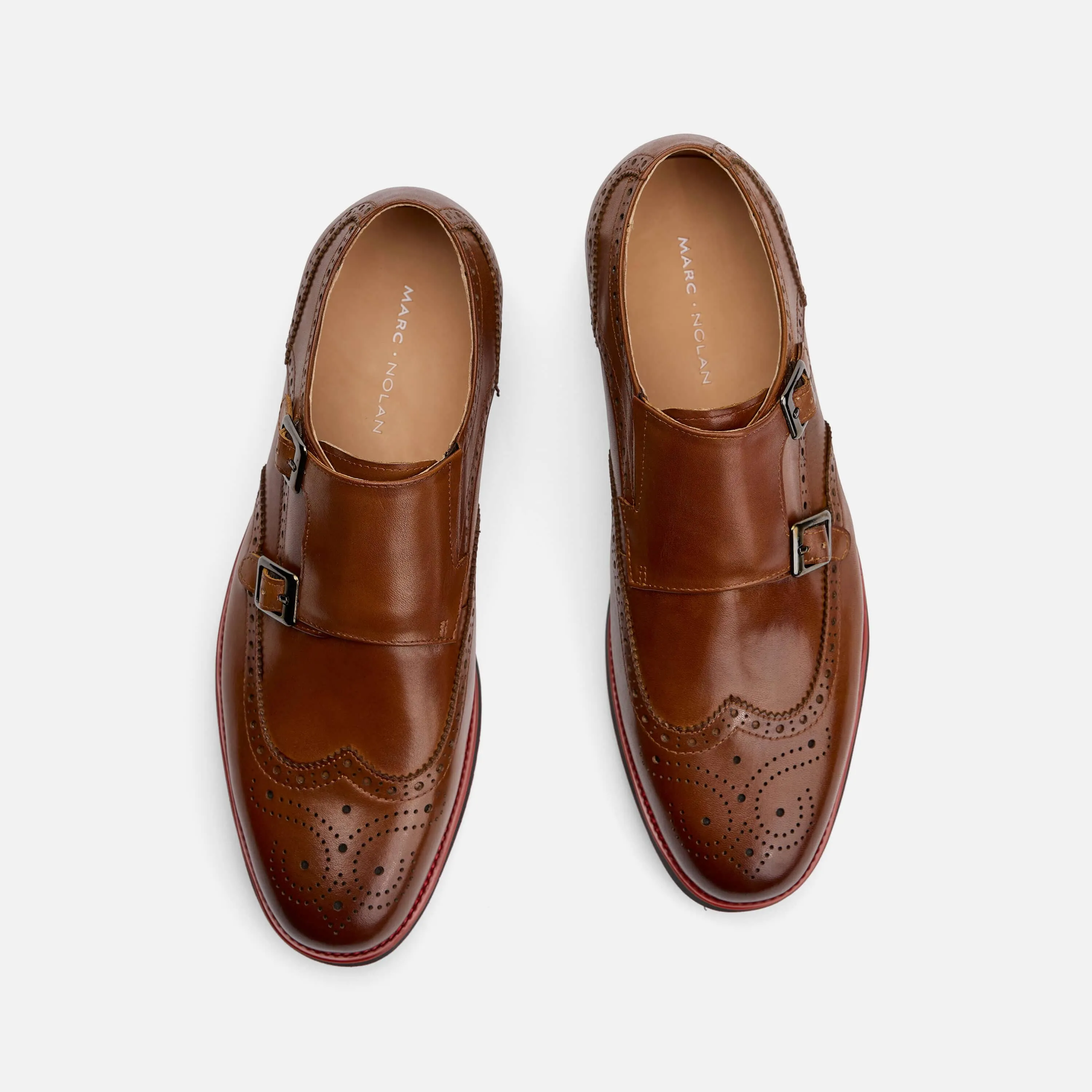 Palmer Cognac/Black Leather Monk Strap Sneakers