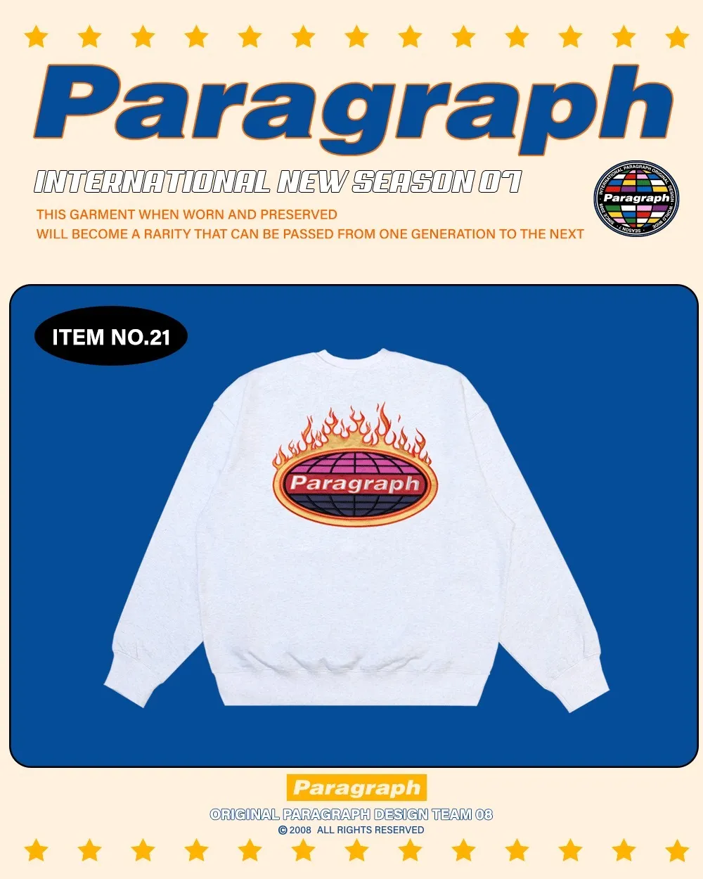 Paragraph  |Crew Neck Unisex Street Style U-Neck Long Sleeves Oversized