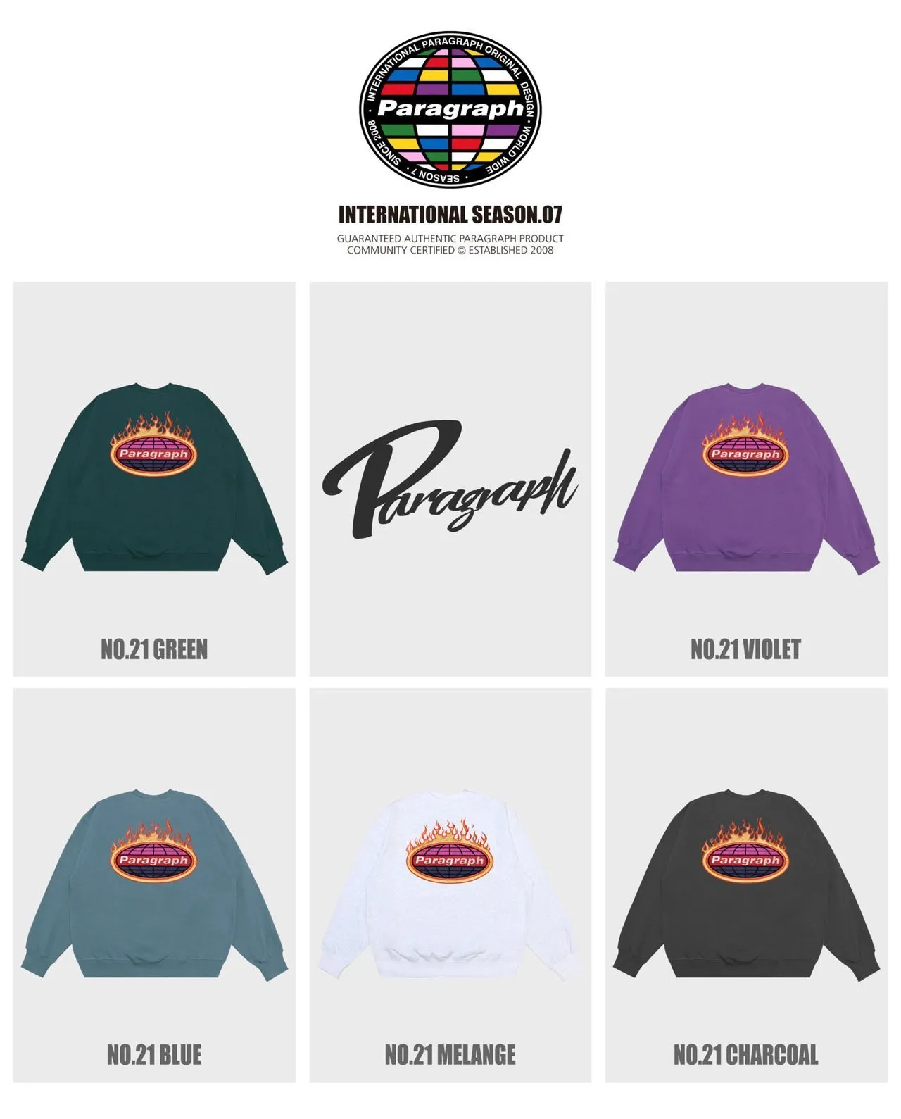 Paragraph  |Crew Neck Unisex Street Style U-Neck Long Sleeves Oversized