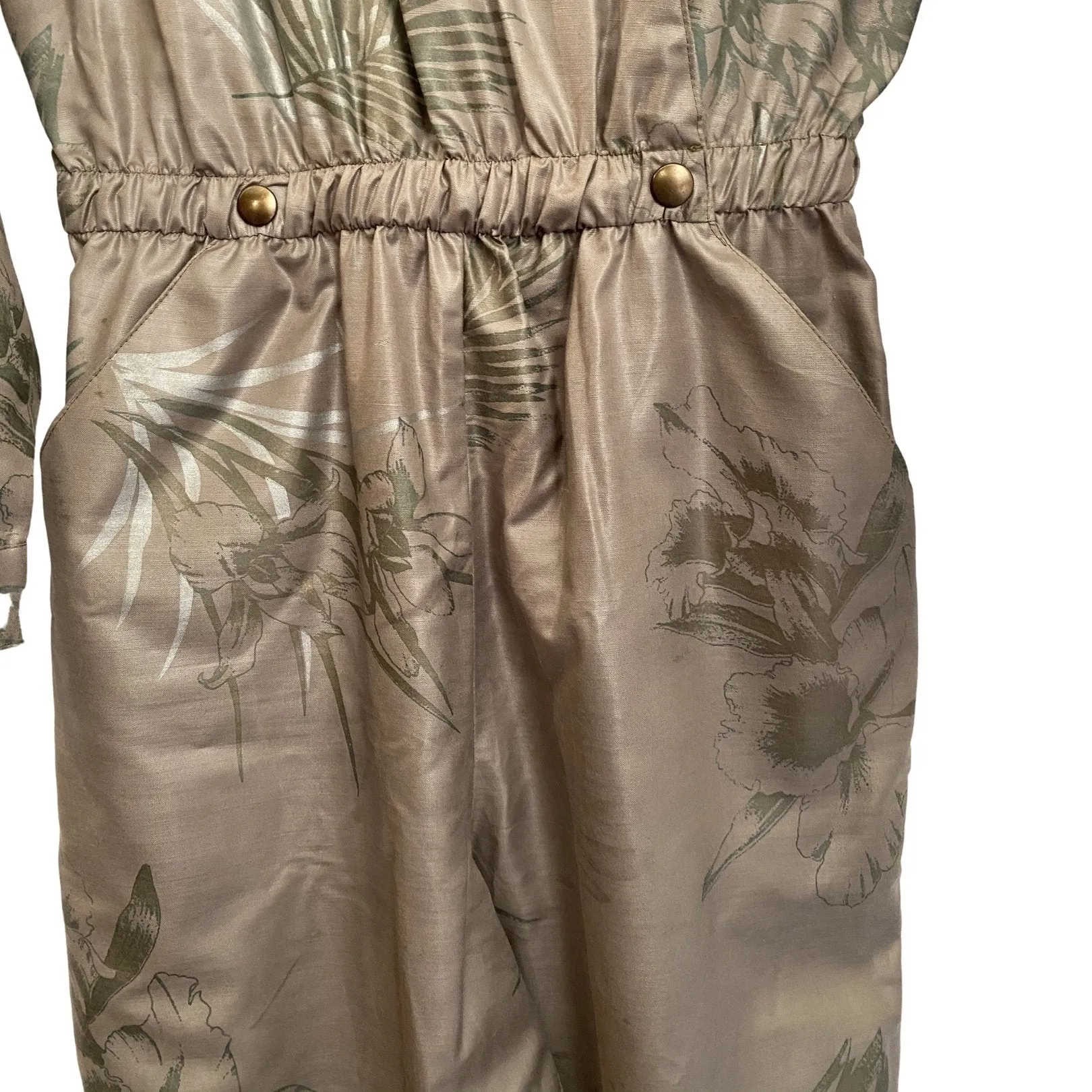 Pewter Shimmer Flora Print Jumpsuit