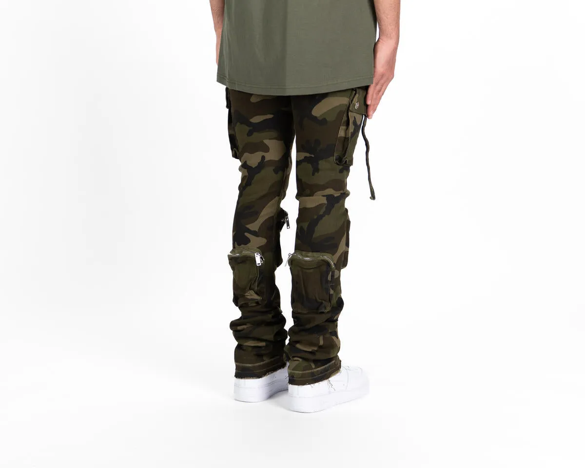 PHEELINGS NEVER LOOK BACK FLARE STACK DENIM (CAMO GREEN)