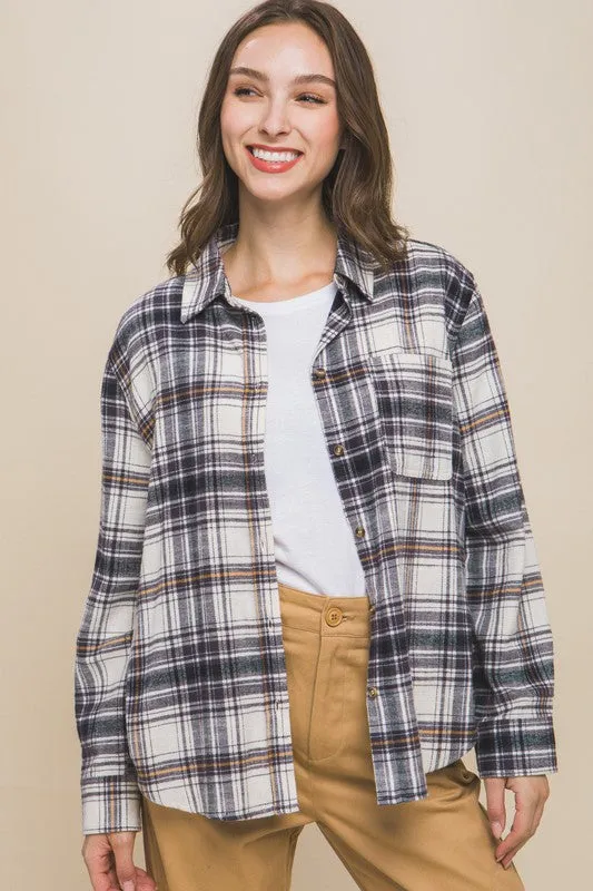 Plaid Long Sleeve Button Down Flannel