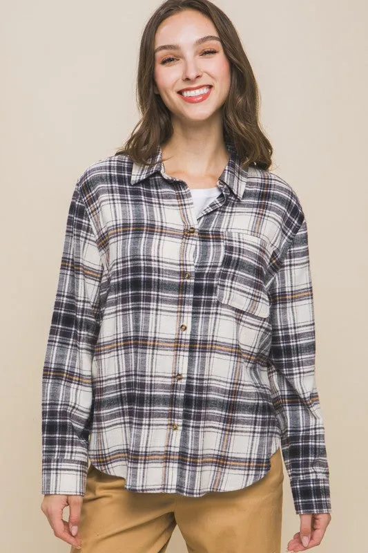 Plaid Long Sleeve Button Down Flannel