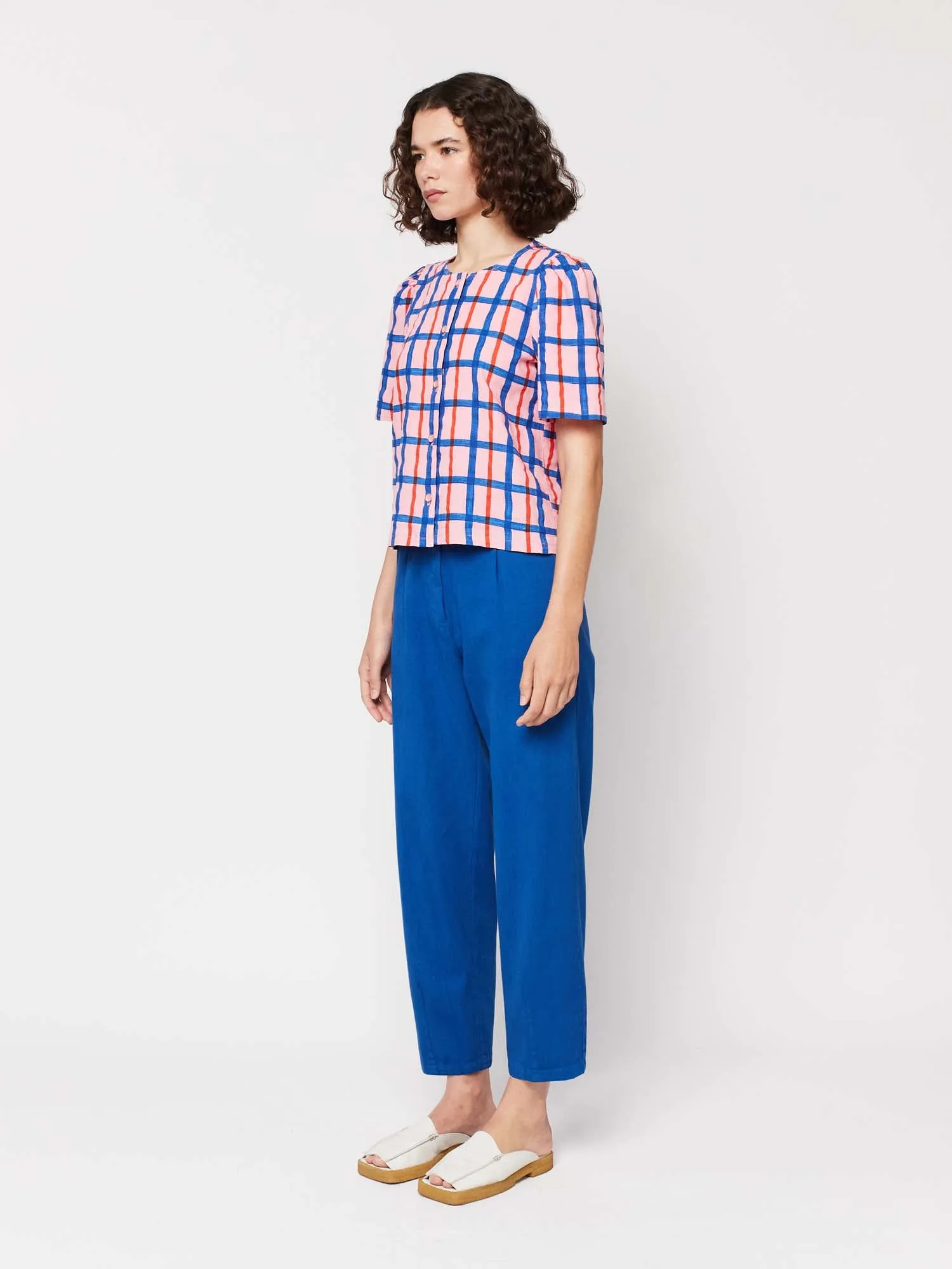 Pleated Straight Leg Trousers