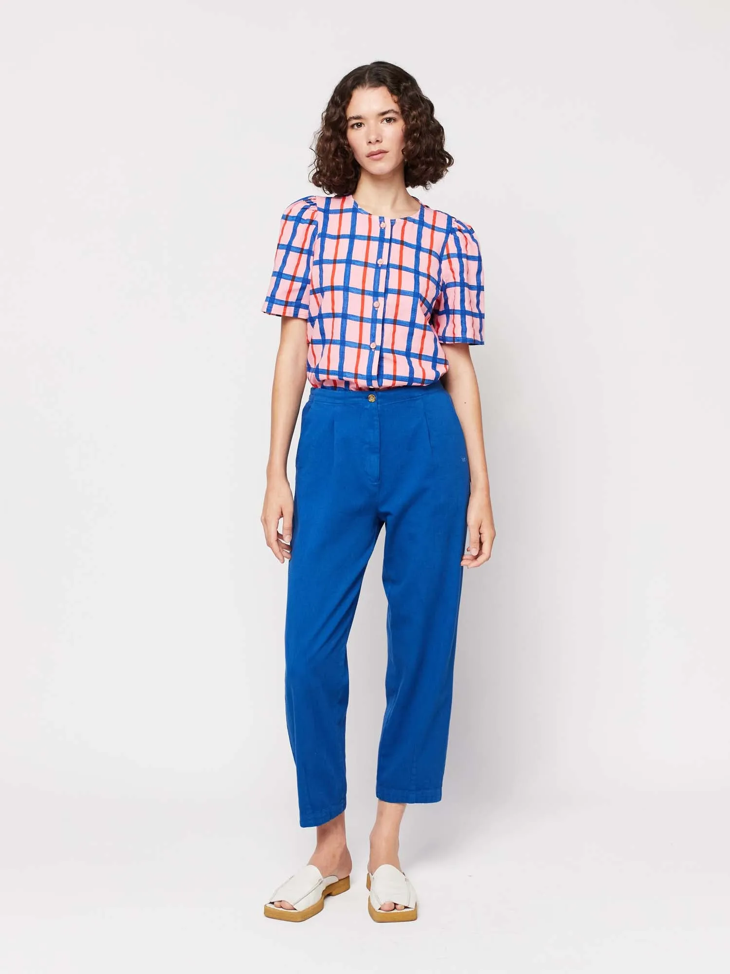 Pleated Straight Leg Trousers