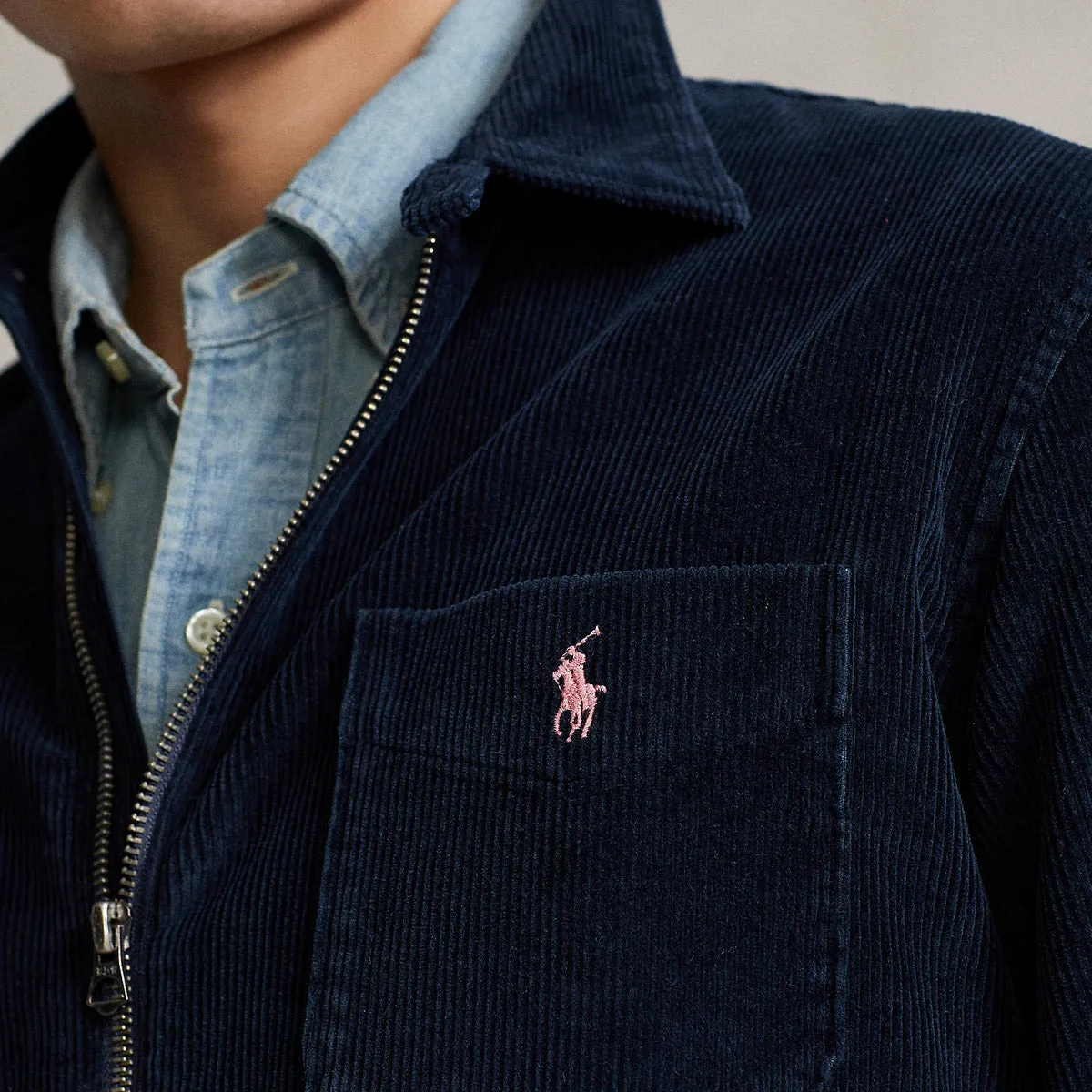 Polo Ralph Lauren - Corduroy Zip Up Overshirt in Navy