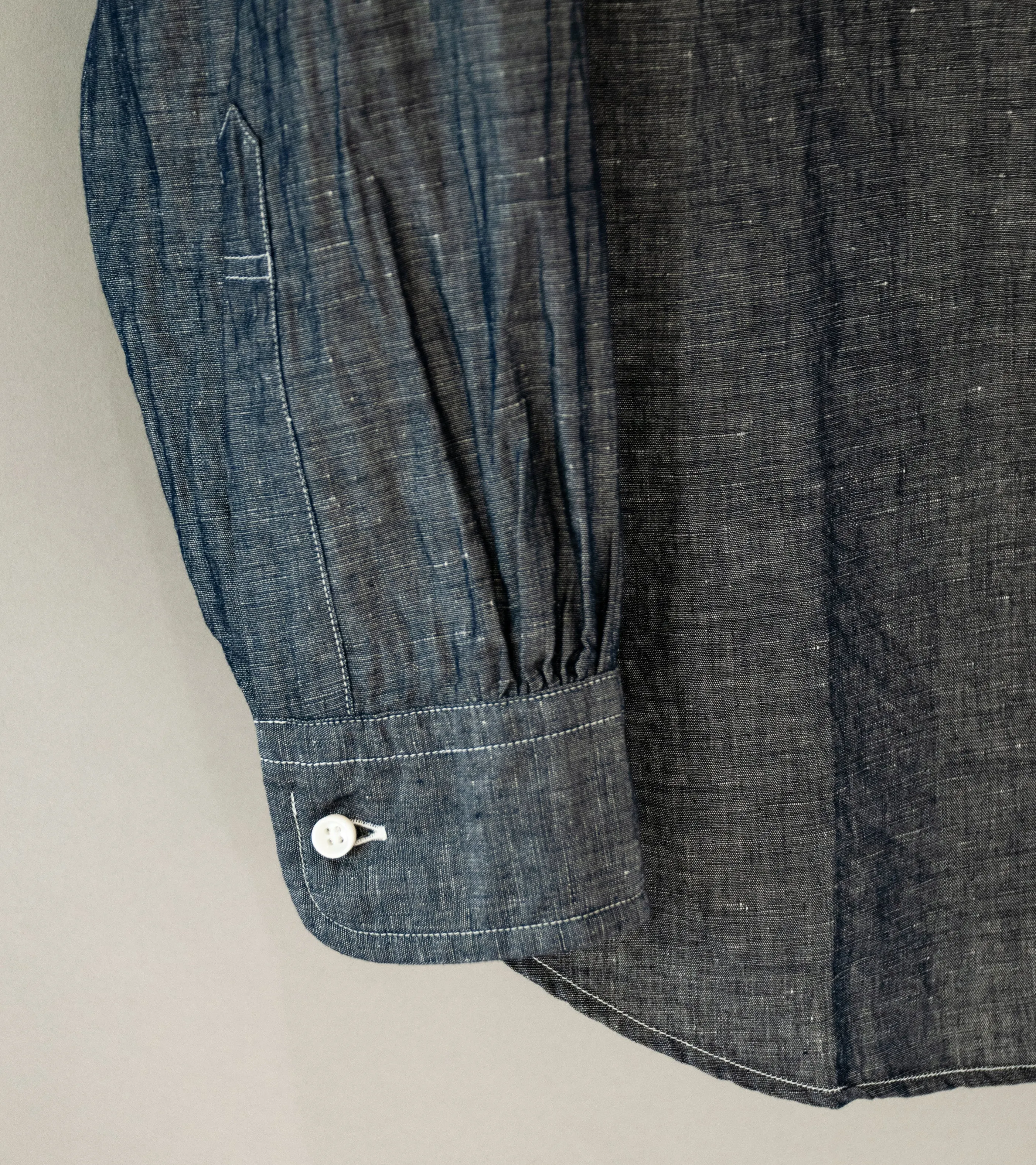 Post Overalls 'Post BD2 Shirt' (Indigo Cotton Linen Chambray)