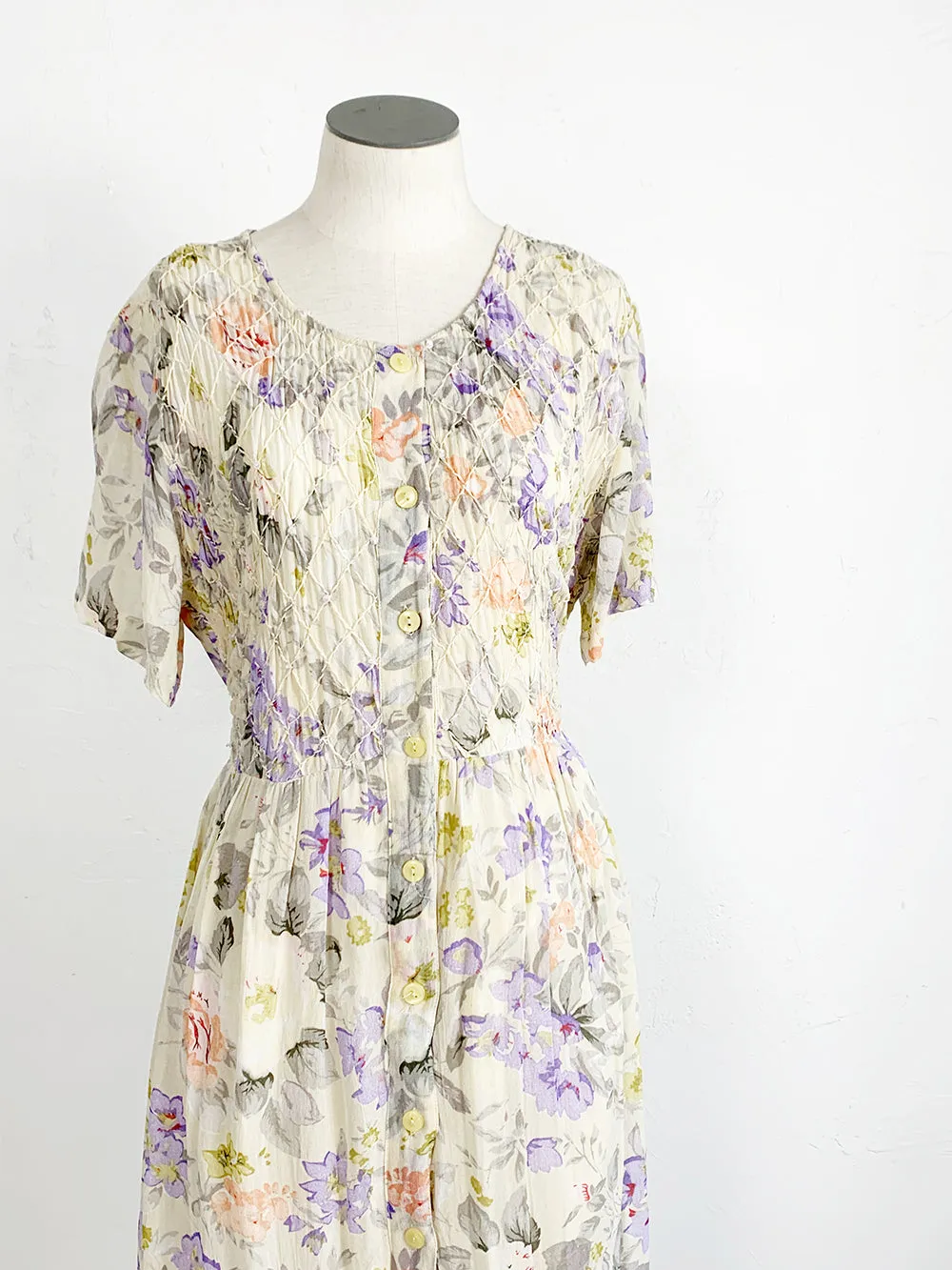 PP Pastel Floral Print Dress With Beaded Detail