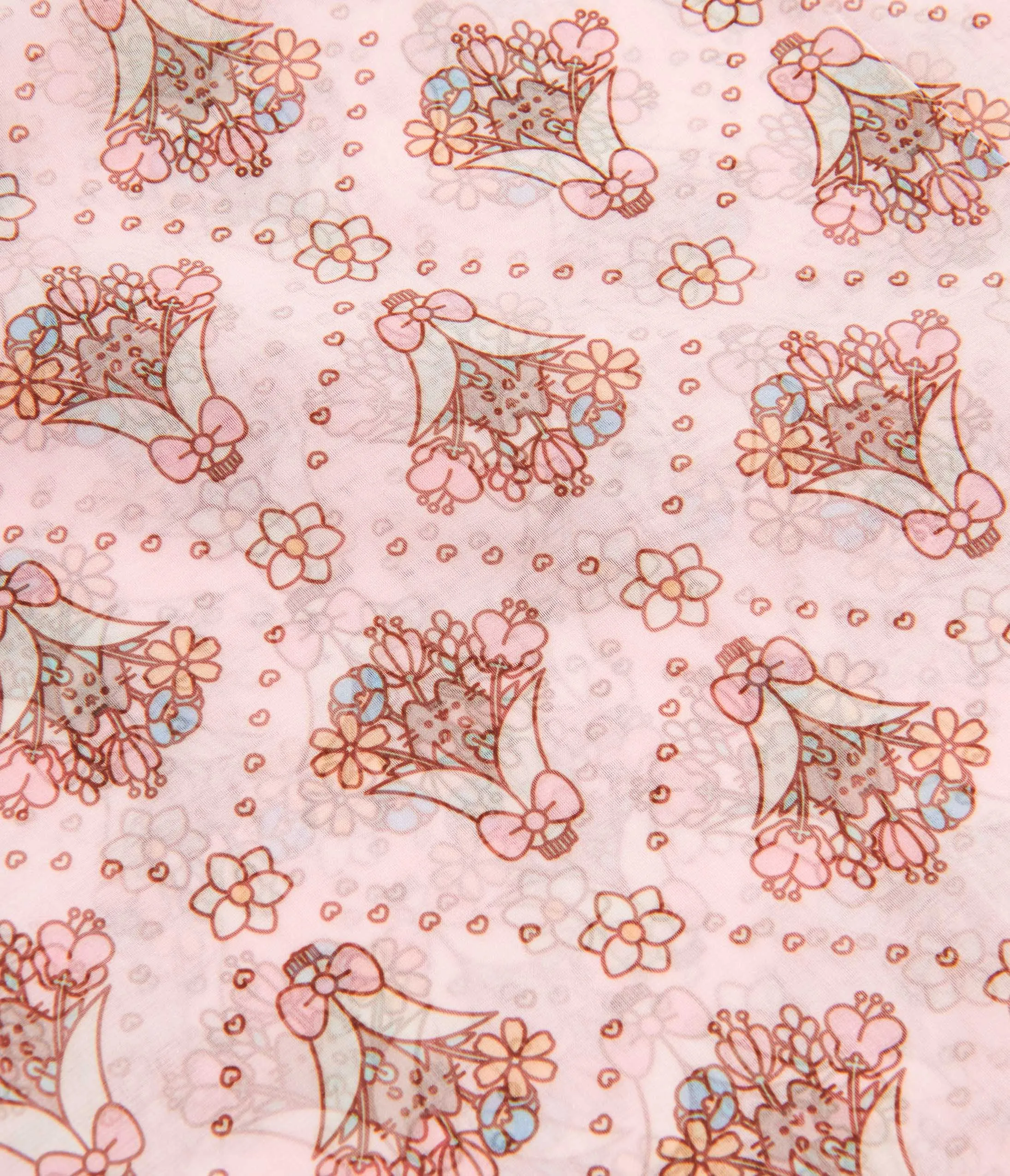 Pusheen x Unique Vintage Pink Floral Bouquet Print Hair Scarf