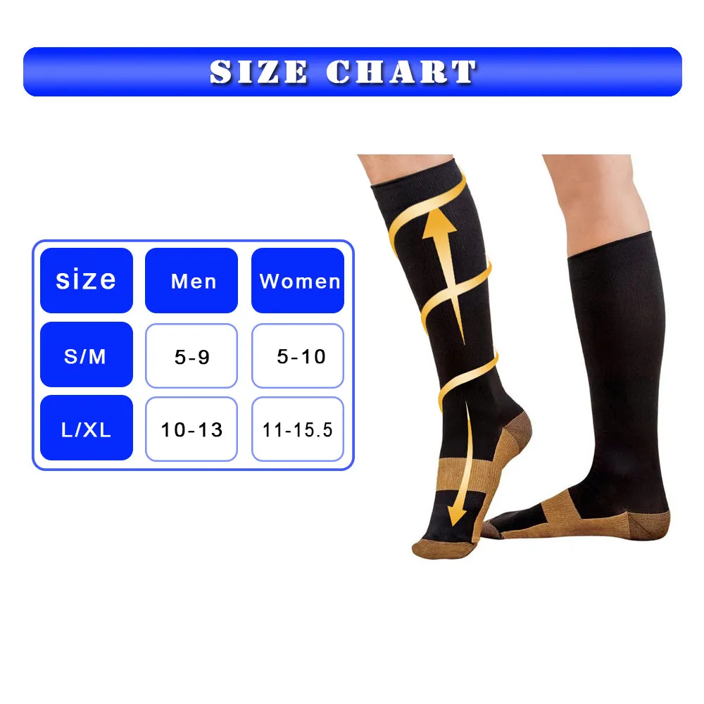 Red Blue Compression Blood Circulation Promotion Slimming Socks for Men