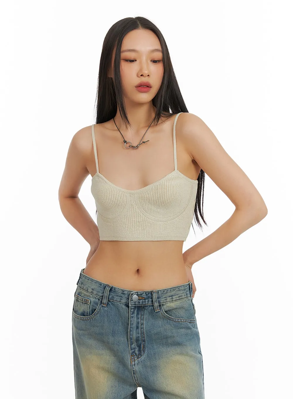 Ribbed Crop Cami Top IA417