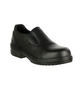 Safety fs94c ladies safety slip on / womens shoes black Amblers