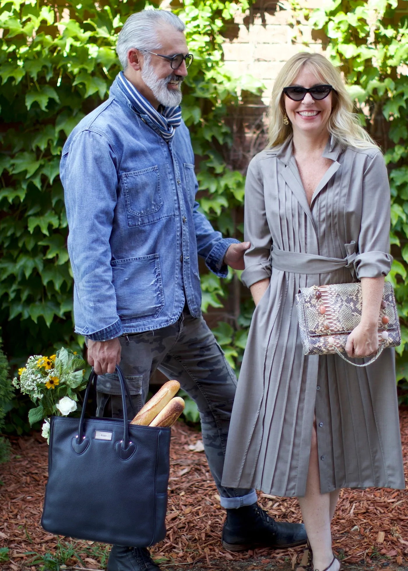 Scarf, Indigo & Light Grey Stripes, Pure Linen