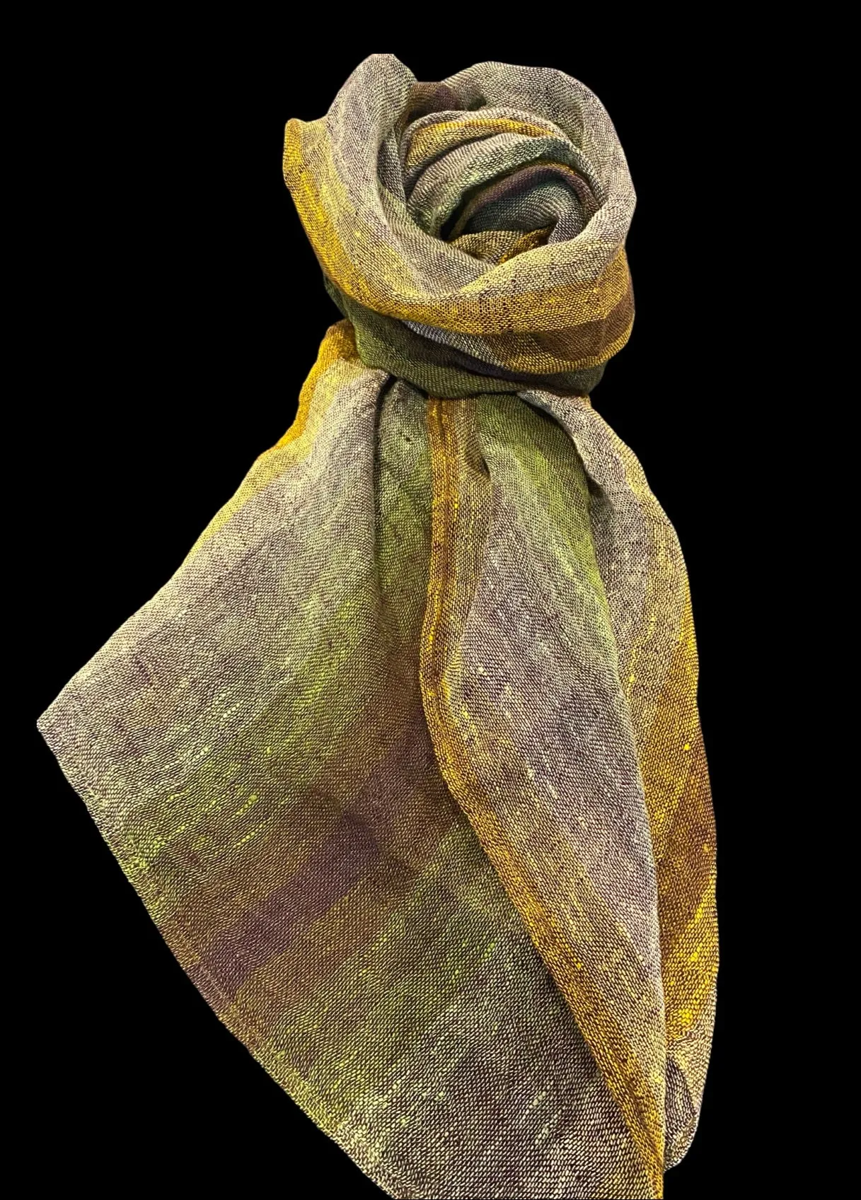 Scarf, Multi Colored Stripes, Pure Linen