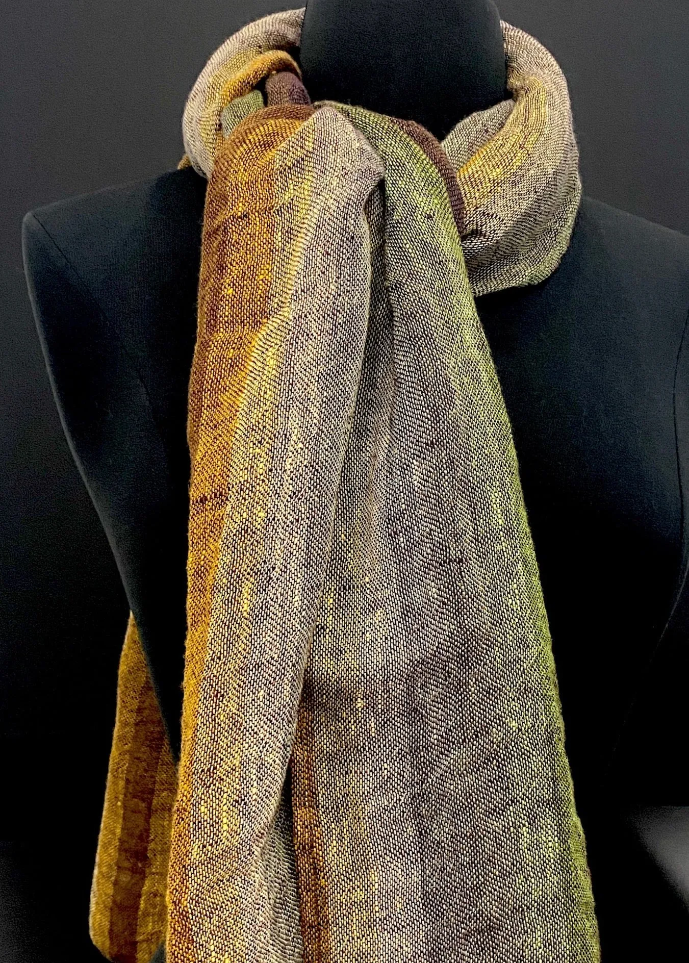 Scarf, Multi Colored Stripes, Pure Linen