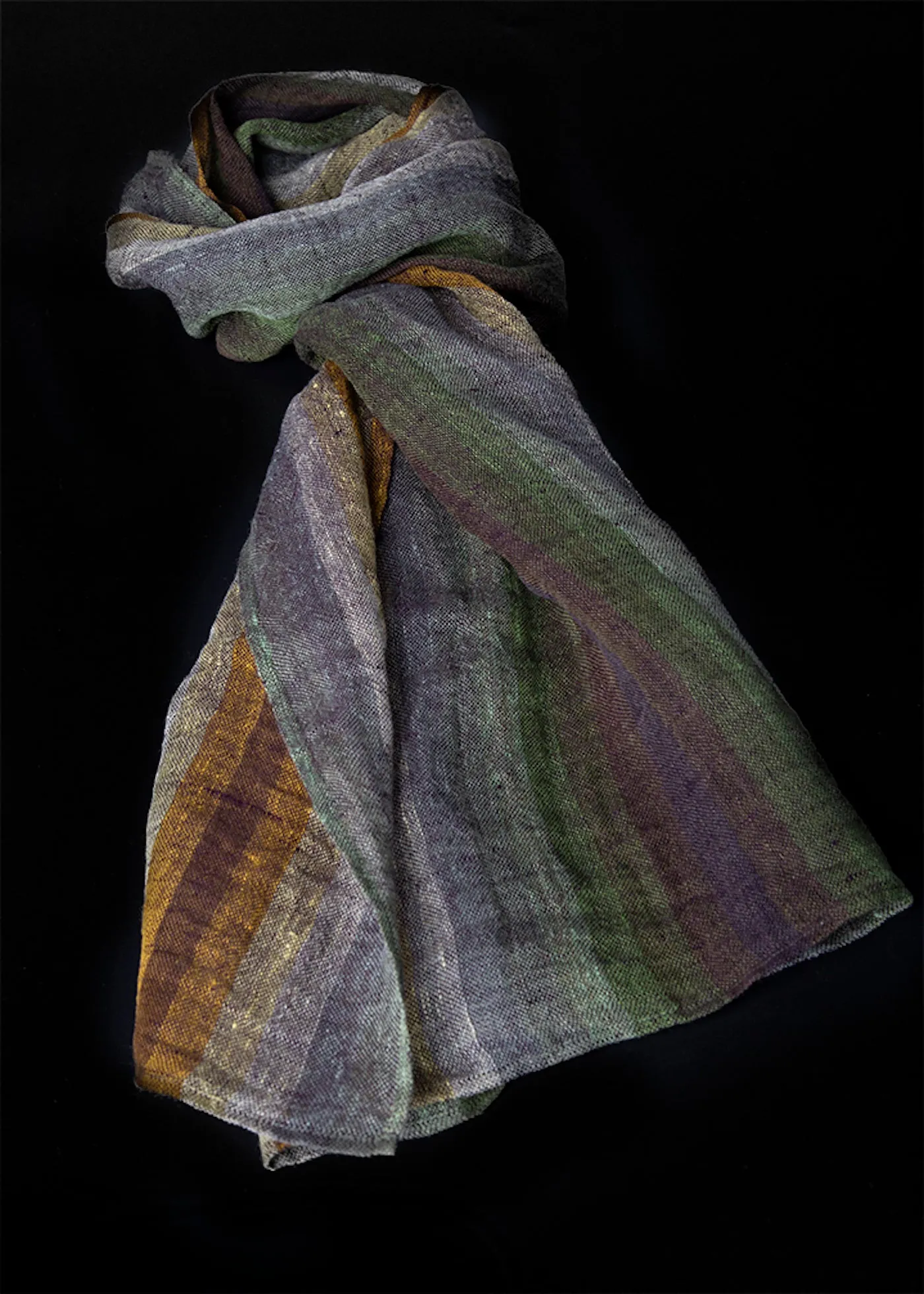 Scarf, Multi Colored Stripes, Pure Linen