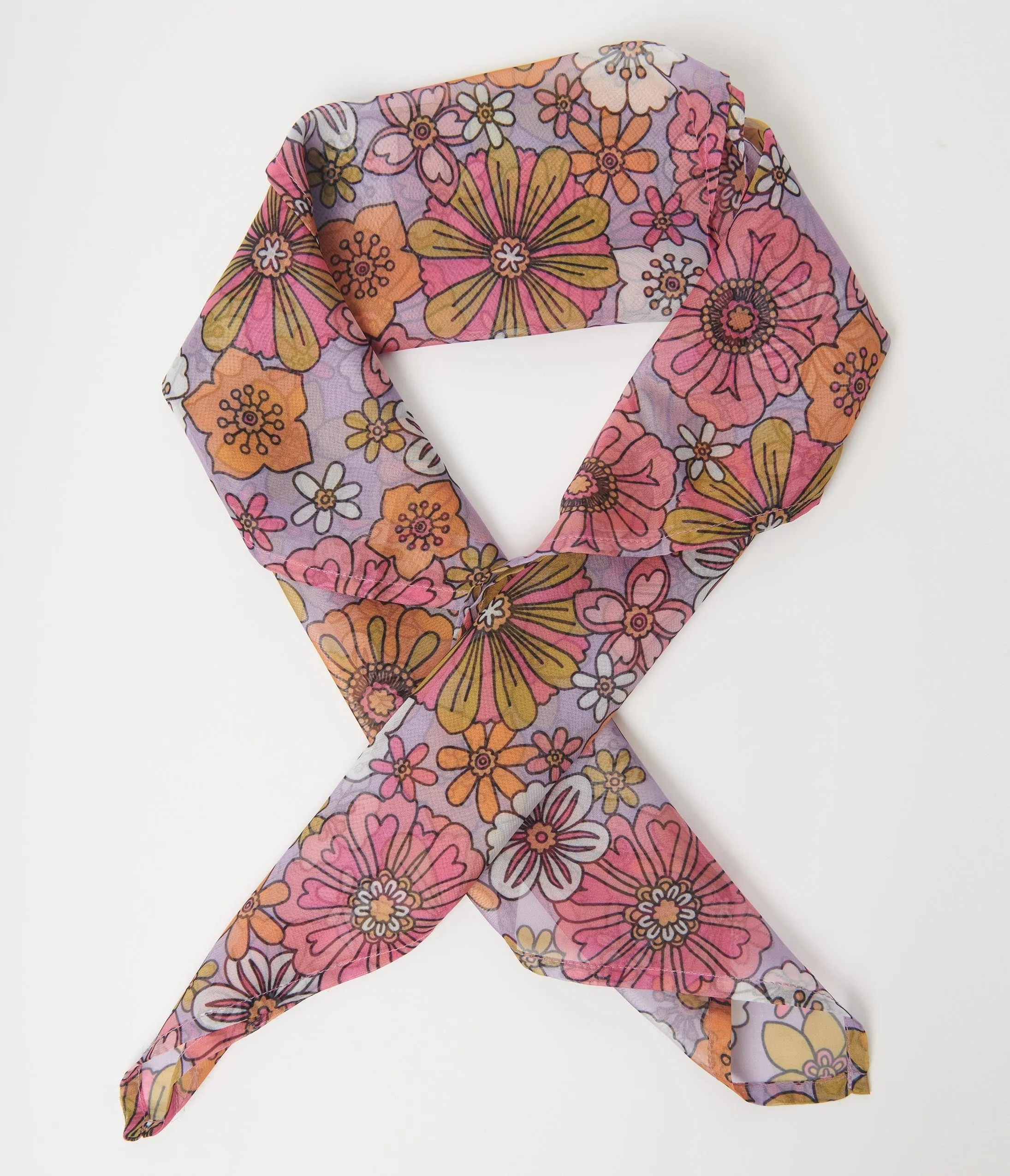 Smak Parlour Lavender & Retro Bloom Hair Scarf