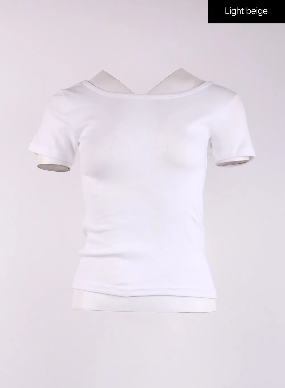 Solid Round Neck Short Sleeve Tee CF401