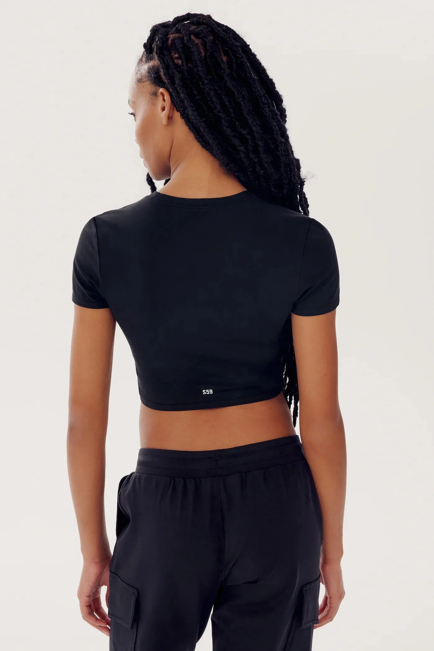 Splits 59 Airweight Short Sleeve Crop | Black