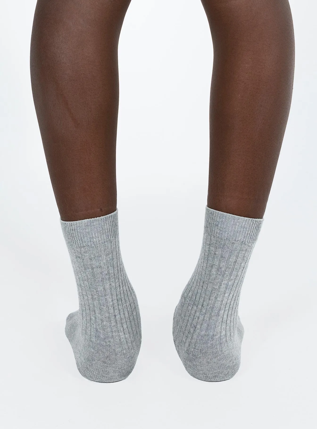 Sports Crew Ribbed Socks Grey