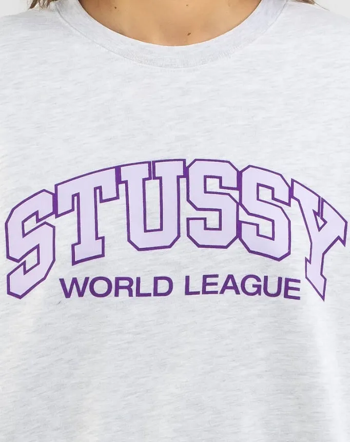 STUSSY  |Crew Neck Street Style Long Sleeves Cotton Oversized Logo