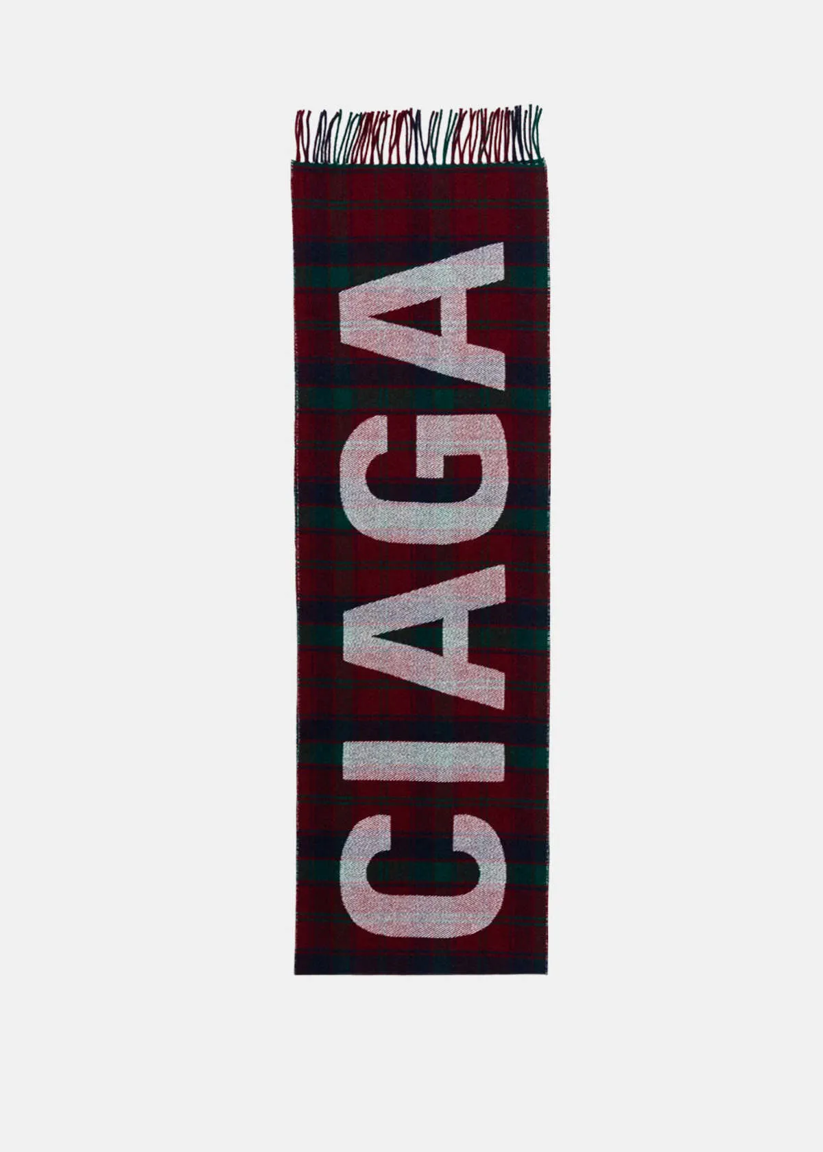 Tartan Logo Scarf - Burgundy