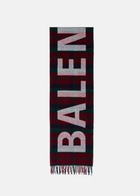 Tartan Logo Scarf - Burgundy