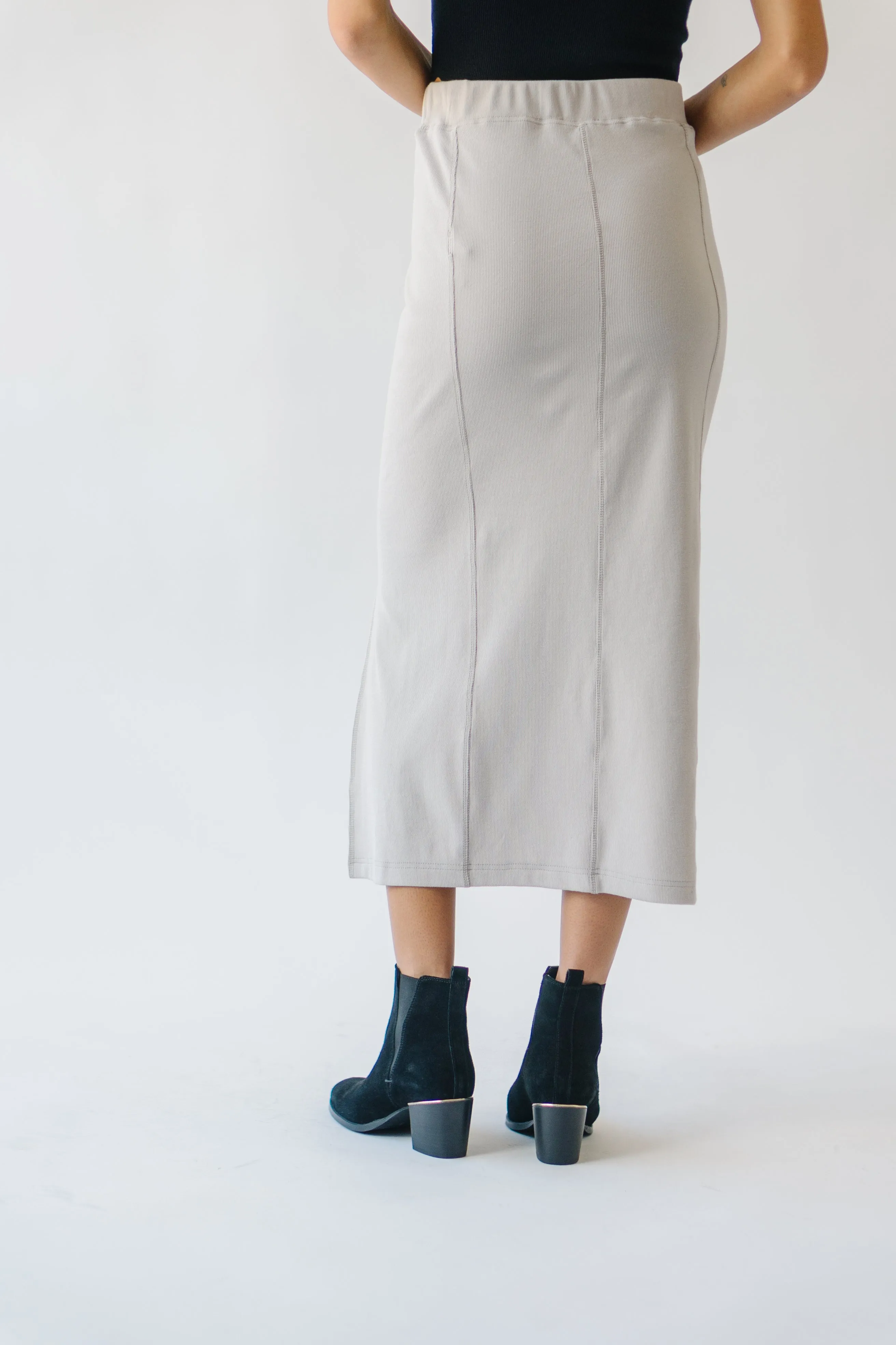 The Alpharetta Knit Skirt in Light Grey