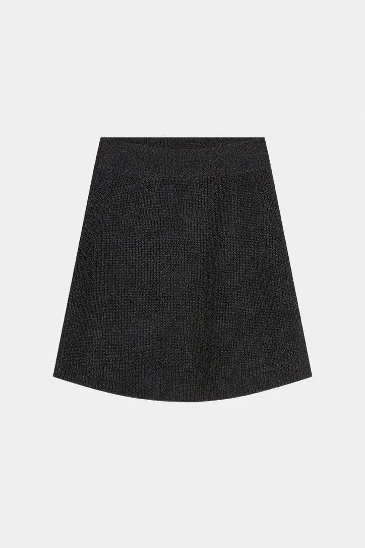 THE CASHMERE MINI SKIRT - CHARCOAL