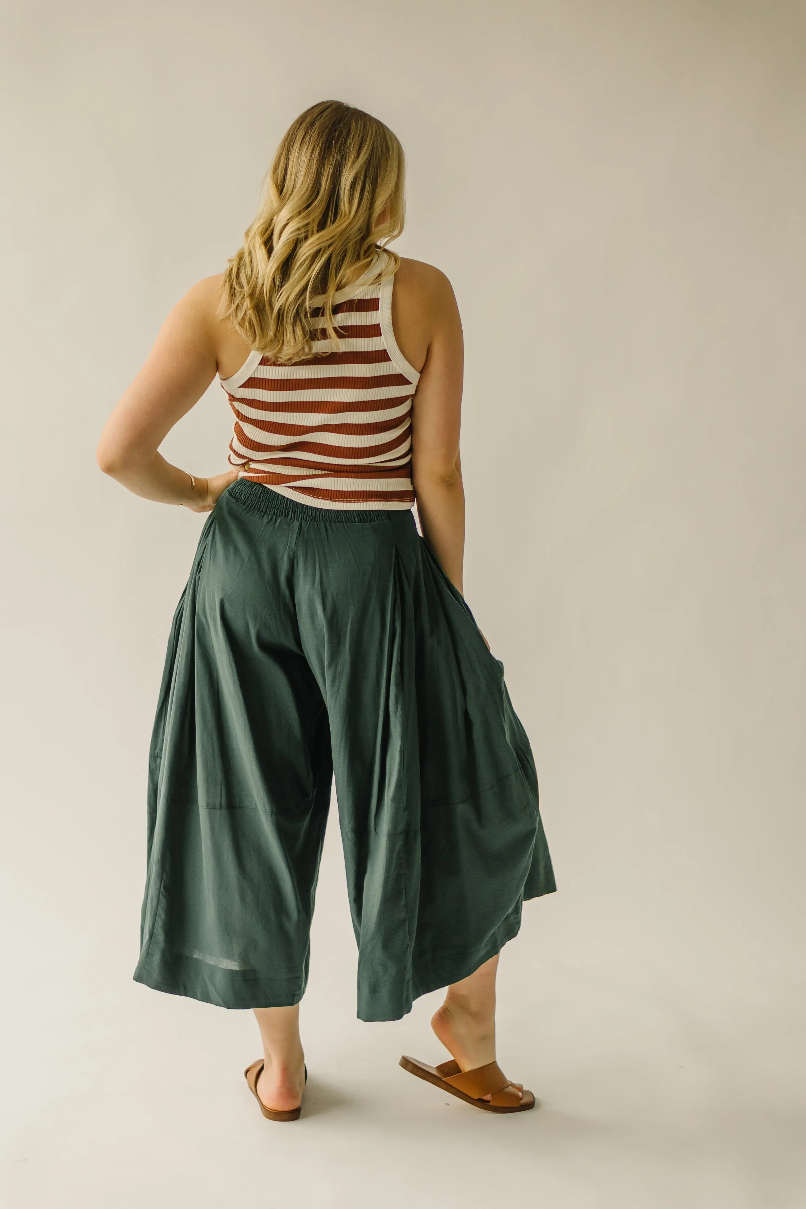 The Melhart Wide Leg Pant in Jungle Green