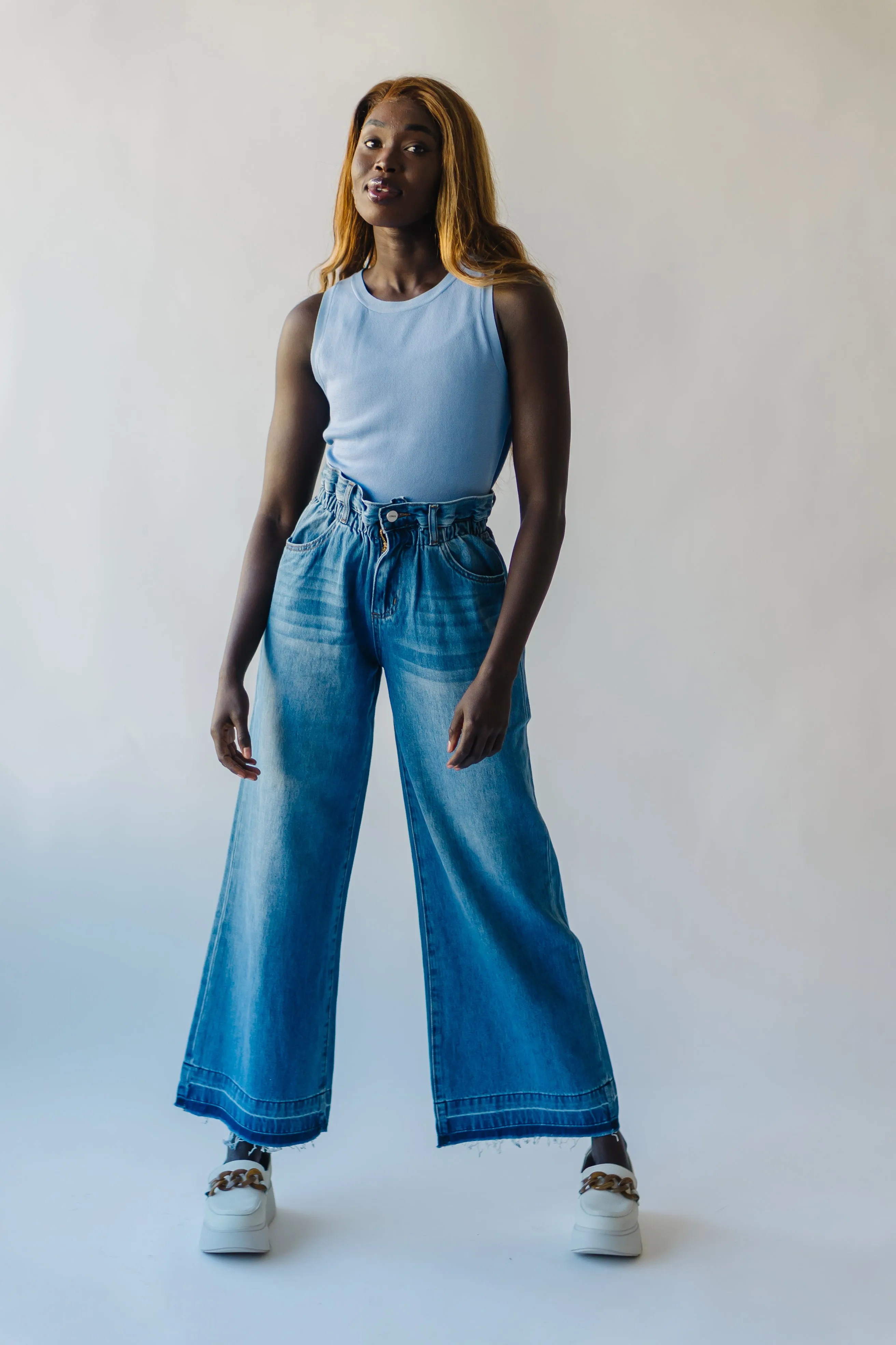 The Sikeston Super High Rise Wide Leg Jean in Medium Blue